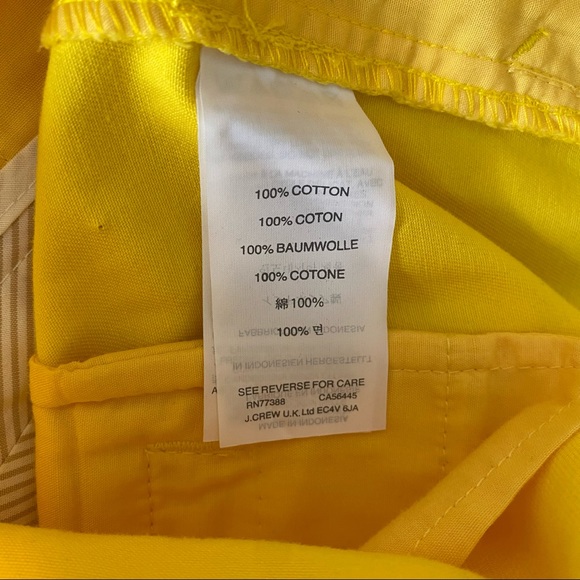 J. Crew Chino Bright Yellow Shorts Size 2 - Picture 7 of 7
